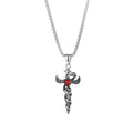Custom Costume Jewelry Stainless Steel Heart Crystal Pendant Sword Snake Angel Wing Pendant Necklace