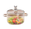 Food Grade Cute Design High Borosilicate Glass Pots for Cooking Stewing Heat Resistant with Lid for Boiling Water