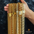 KRKC Wholesale Hiphop Cuban Necklace Gold Plated Bling Prong Link Women Fine Jewelry Diamond CZ Iced Out Miami Cuban Chain Men
