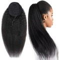 Wholesale 100 Raw Cuticle Aligned Hair Extension Kinky Straight Drawstring Elastic Band Human Hair Ponytails