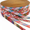 Colorful Ethnic 20mm High Tenacity Polyester Cotton Webbing Strap 1.8mm Thickness