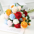 AF11103 Faux White Silk Peony Flowers Artificial Wholesale Fake Peony Flower Bouquet for Centerpiece Flower Decoration