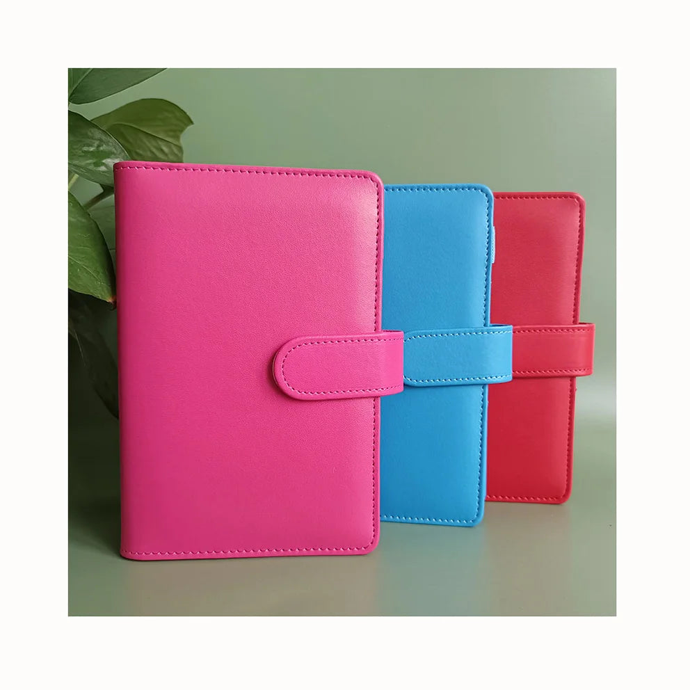 New Arrival Bright Colors Pu Leather Cash Stuffing Binder Cash Envelope Budget System Saving Planner A6 Budget Binder
