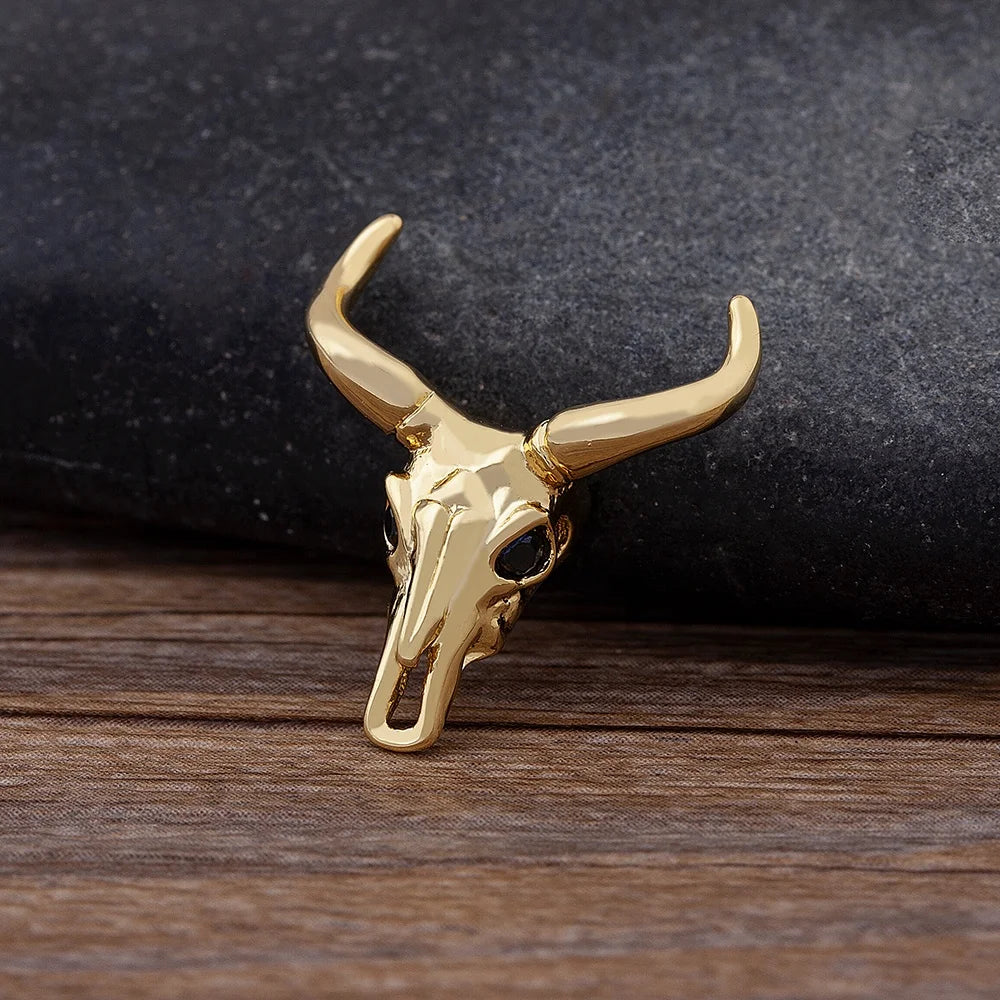 New Fashion Bull Head Pendant Gold Durable Pendant Necklaces Copper Zircon Jewelry Hyperbole Women Neck Chain Best Gift