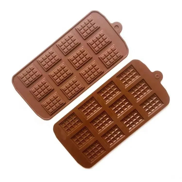 12 Cavity Waffle Silicone Chocolate Mold Cake Decoration Baking Molds