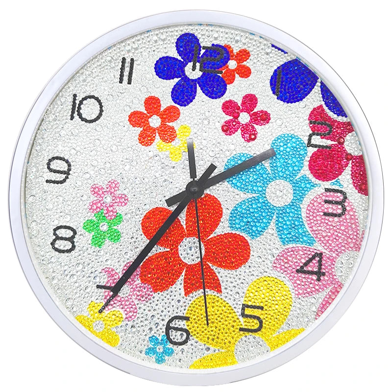 M-110-156  Cartoon Wall Clock Kids Room Decor Diamond Embroidery Cross Stitch Craft Gift Crystal Diamond Painting Clock