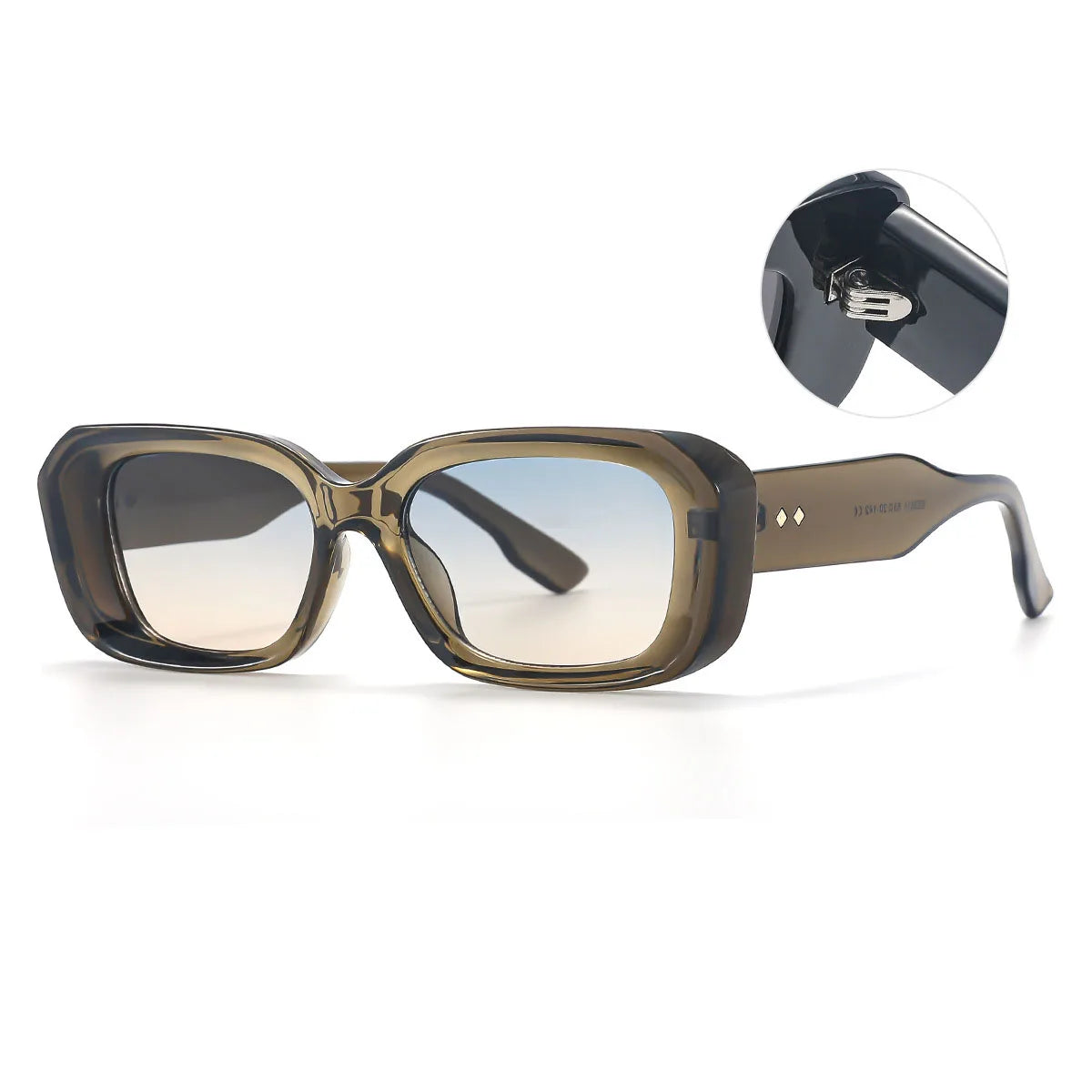 Fashion Trendy Rectangle Unisex 90s  Vintage Luxury Designer Sunglasses Uv400 Gradient Lens Sunglasses