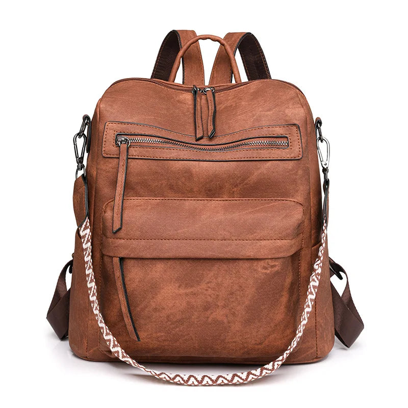 0901 Wholesale Fashion 2025 Trendy Fashion Women Girls Printed Cheap PU Leather Back Pack Leather PU Lady Leather Bag Backpacks