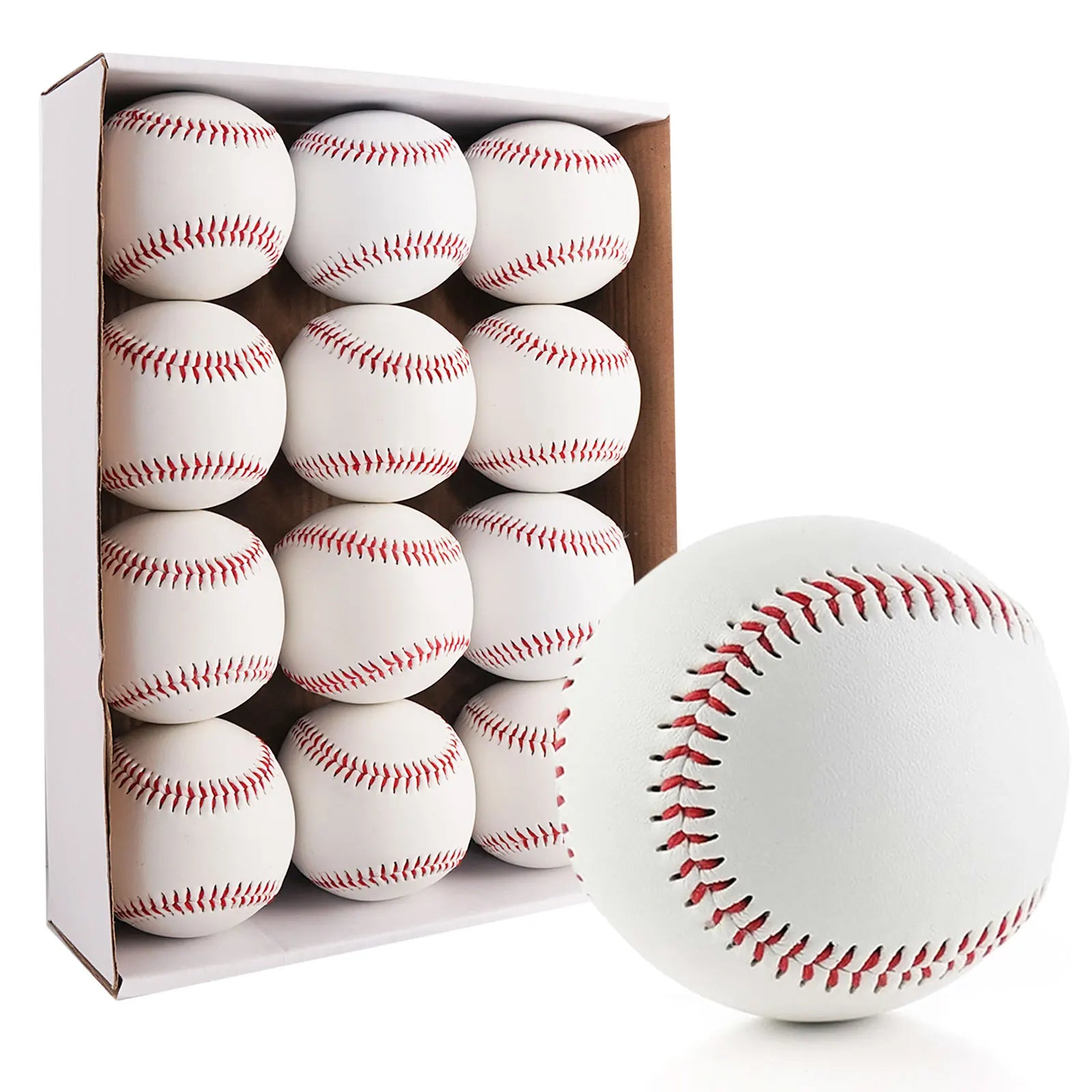 Wholesale Synthetic Leather Baseball Balls Adult Custom Pattern Leather 9Inch Different Core for Synthetic Leather Baseball Ball