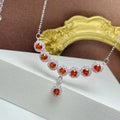 Hot Sale Custom Waterproof 925 Sterling Silver Round Cut Natural Garnet Girl Chain Pendants Necklace Wholesale