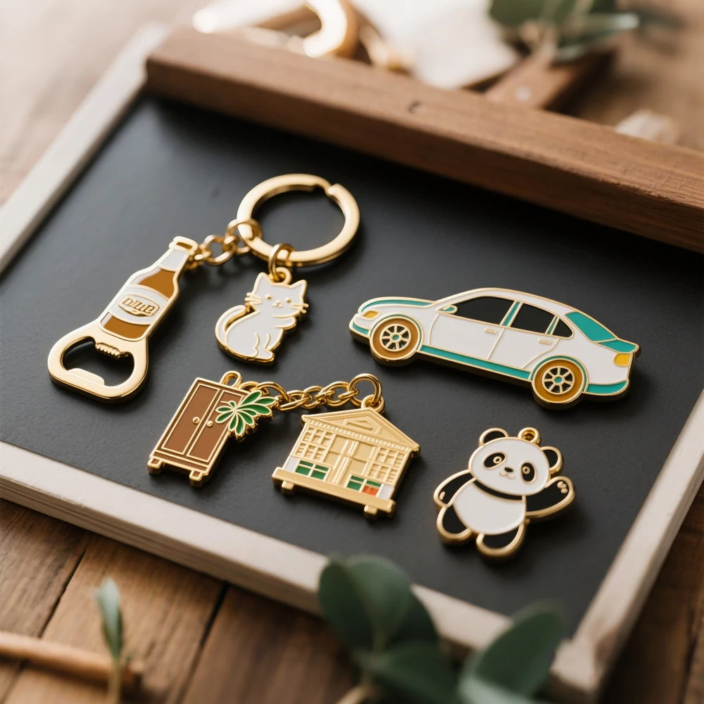 Promotional Zinc Alloy Cartoon Opener Key Chain 2D 3D Logo Hard Soft Enamel Keychain Custom Personalized Letter Metal Keychain