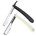 JDK Hot Selling Folding Straight Barber Razor Twin Stainless Steel Blade with ABS Wood Steel Handle for Barbershop Salon Tool