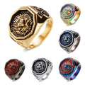 Custom Lion Head Shape  Mens Die Cast Production Stainless Steel  Ring Jewelry Luxurious 18K Gold Plated for Mens