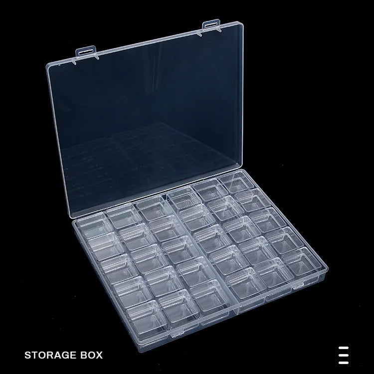 30 Grids Storage Box Jewelry Diamond Rhinestones Alloy Accessories Storage Clear Color Highly Transparent Fashionable