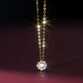 Luxury Cubic Zirconia Round Pendant 925 Sterling Silver 18K Gold Plated Party Necklaces Fine Jewelry for Women
