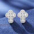 Dropshipping New Design Hip Hop Jewelry 925 Sterling Silver VVS Moissanite Diamond Iced Out Cross Stud Earrings for Men