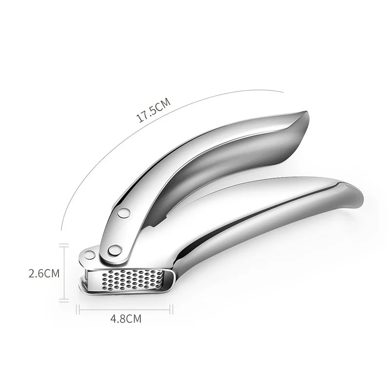 Hot Selling Best Seller Arc-shaped Heavy Duty Hand Grips Soft-handled Rocking 304# Stainless Steel Garlic Press