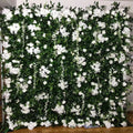 Custom Size Fabric Green Leaves Flower Wall White Rose Plant Wall for Wedding Event Party Decoration