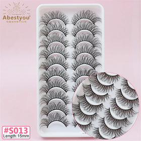 Abestyou Synthetic Hair Handmade Natural Long Eyelash Wholesale Set 10Pairs Super for 3D Thick for Full Strip Lashes