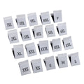Wholesale Custom Clothing Woven Size Labels Black and White Centerfold Shirt Collar Sizes S M L XL for T-Shirts