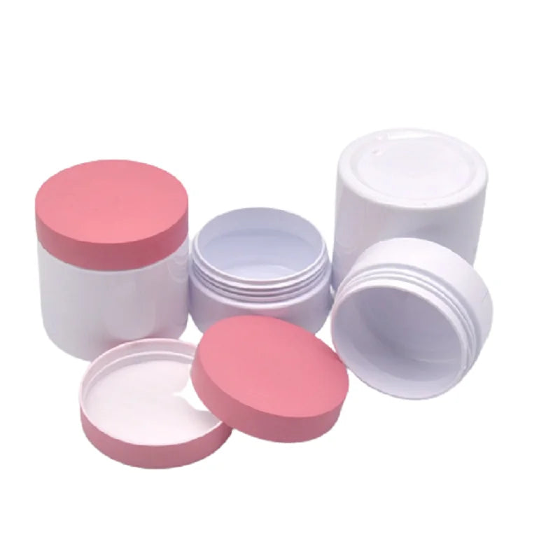 Cream Jar 50g 80g 100g Light Pink Makeup Refillable Bottle Cosmetic Container PET Plastic With Light Pink Lid 150g 200g 250g