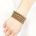 4MM 5MM 6MM 8MM 10MM Silver Gold Mixed Color Beads Bracelet Trendy Statement Big Round Beaded Handmade Bracelet Fashion Jewelry