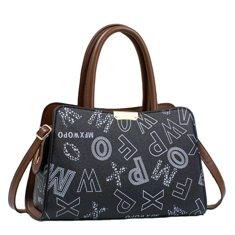 Factory In-Stock High-End Women's Handbag Large Capacity Crossbody Shoulder Bag Zipper Closure Fashionable PU 21476 Model