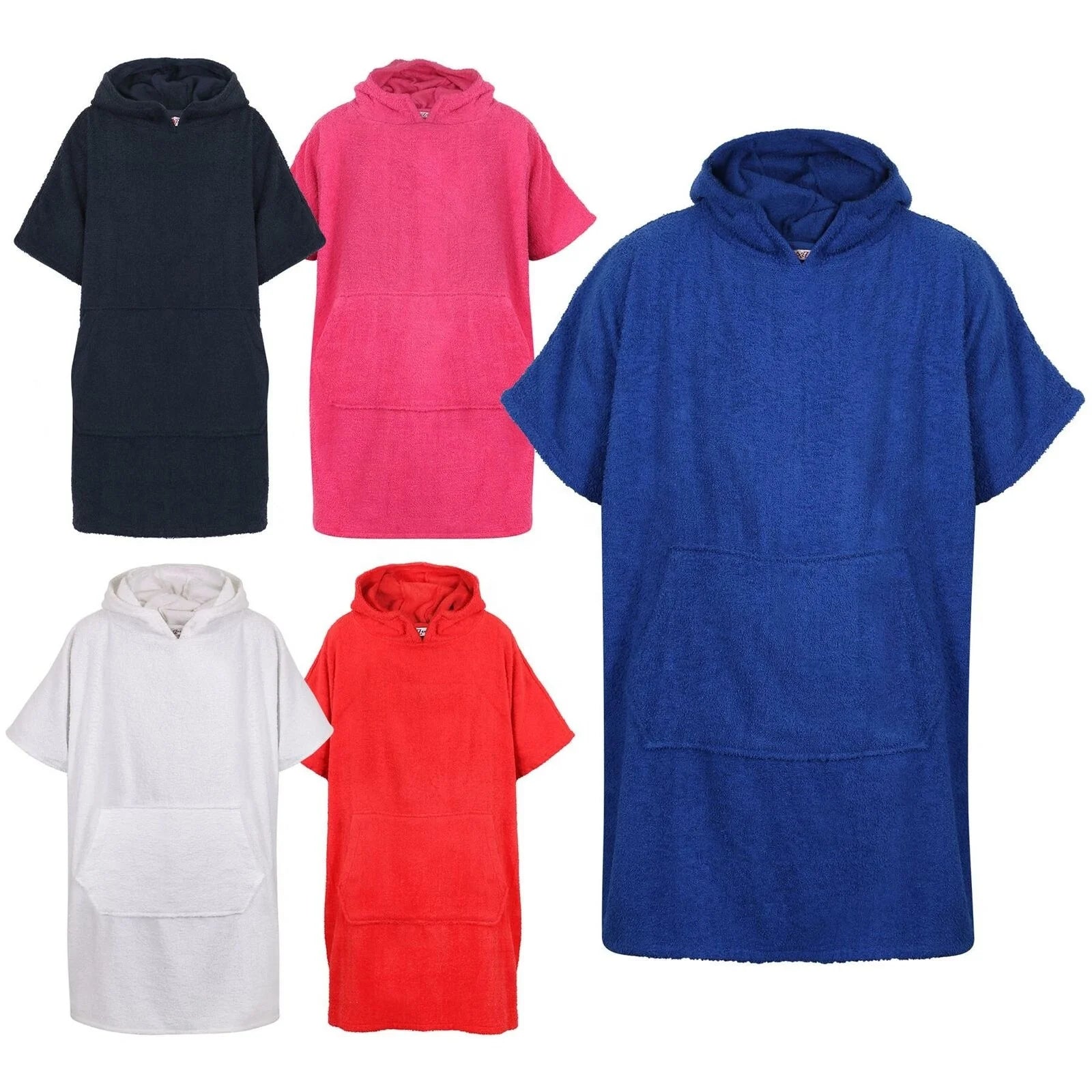 Customized 100% Cotton Terry Cloth Changing Robe Hooded Surf Poncho Towel Quick Dry for All