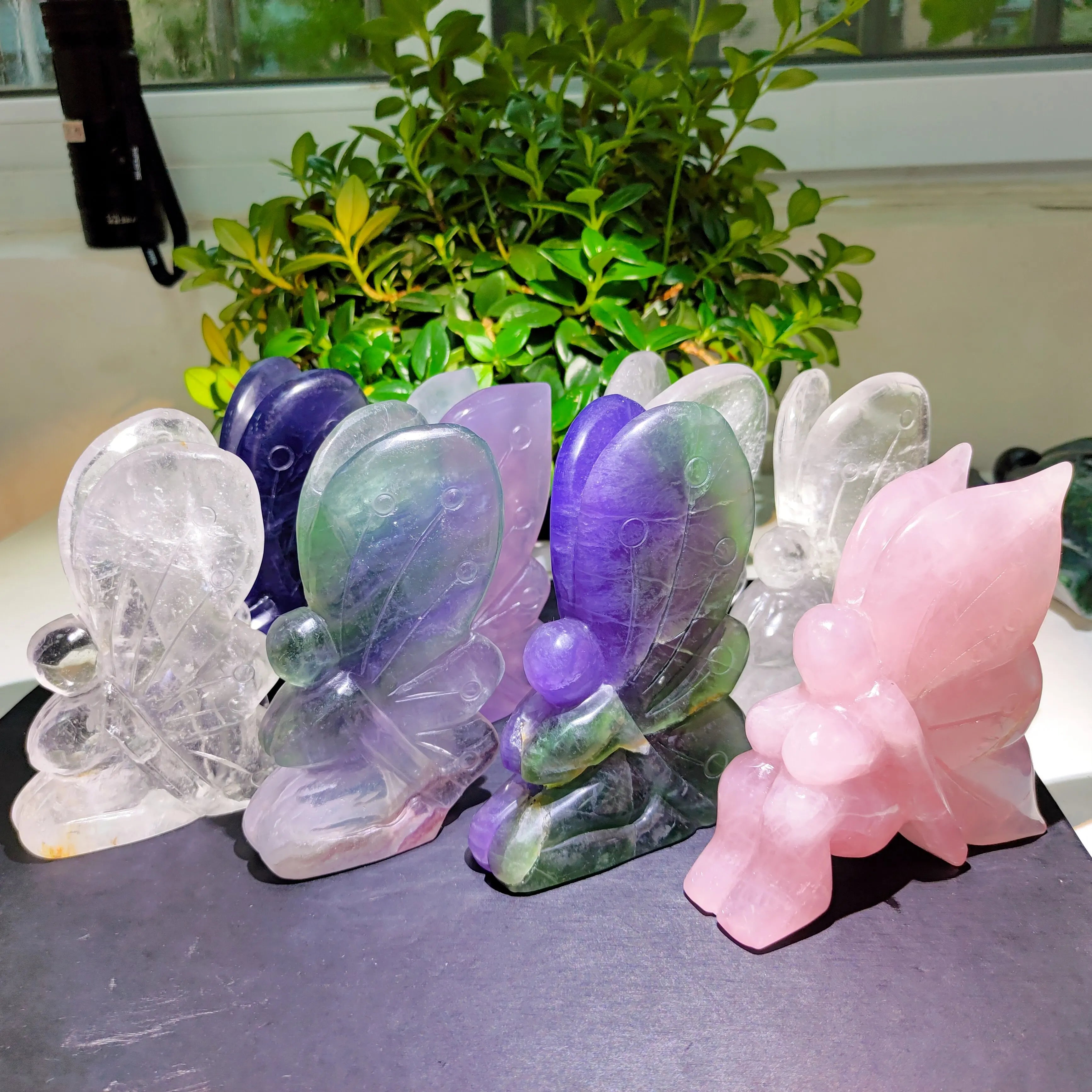 Best Selling Natural Healing Crystal Butterfly Fairy Animal Crystal Carving Gift