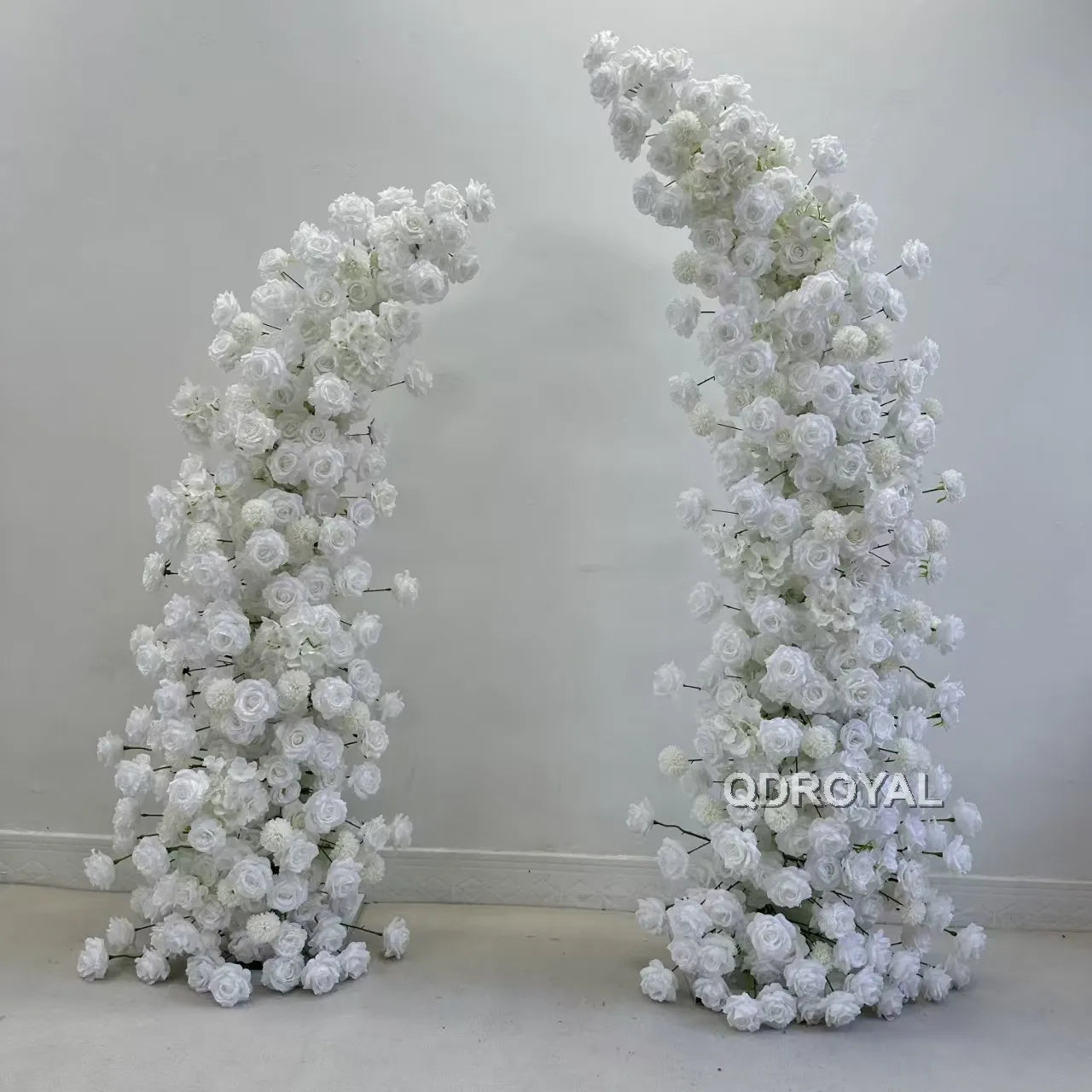 High Colorful Artificial Flowers Wedding Horn Arch for Birthday Marriage Proposal Valentine's Day Events Party Backdrop