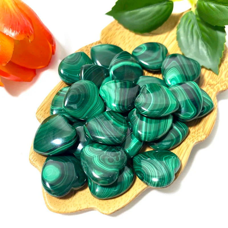 Hot Sales Mini Natural Blue Lace Agate Malachite Heart Carving Crystal Mini Heart Carving for Gift