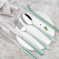 Titanium Plating New Gradient Color Cutlery Set Painted Handle Portable Stainless Steel Flatware Set