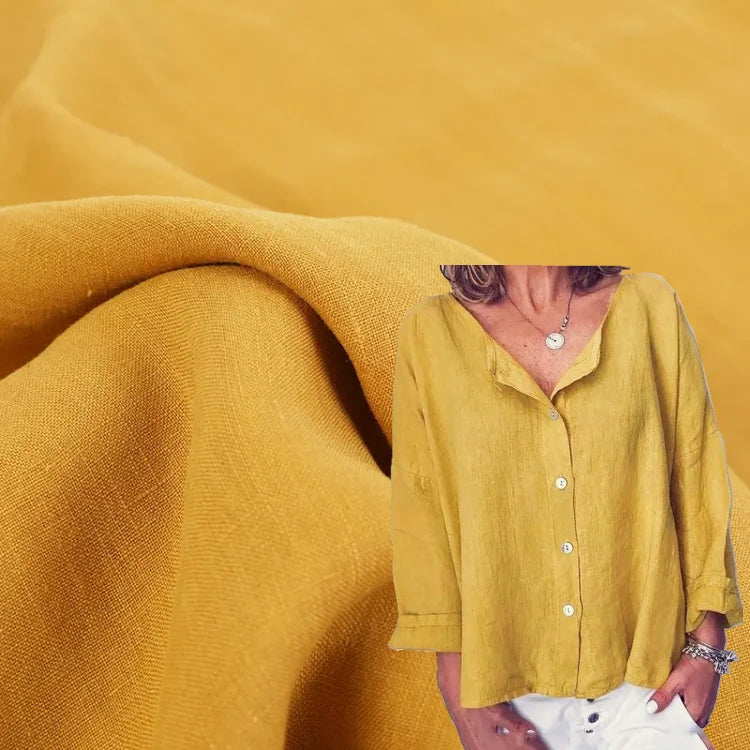 StoneWashed Pure Linen Fabric Summer Wicking Shirt Linen Nature Fiber 125Gsm Woven Fabric Plain Fabric Plain Dyed 140cm