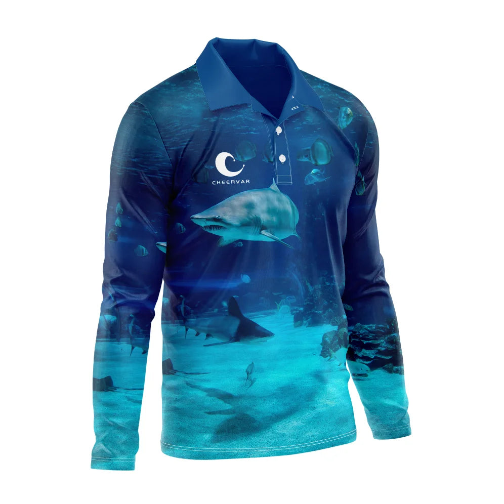 Ice Feeling Fabric Fishing Shirt Quick Drying Fishing Wear Breathable Rash Guard Long Sleeves