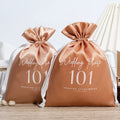 Customized  Logo Pouch Satin Wedding Gift Bag Screen Printed Storage Cosmetic Drawstring Pouches Recyclable Candle Bags