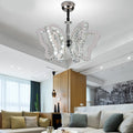Home Decor Butterfly Design Chrome Chandelier Dining Room Living Room Round Hanging Lamp Hotel Modern Crystal Led Pendant Light