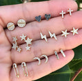 Fashion Wholesale Gold Stud Earrings Set Star Cross Geometric Stud Earrings for Women