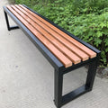 Profession Modern Style Long Gray Wood Metal Composite Park Garden Patio Outdoor Bench