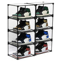 DIY Rectangle Clear Plastic Display Container for Stacking Storage Sturdy Door Original Shoe Boxes Injection Stackable Shoe Tidy