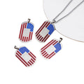 USA Flag Pendant Necklace Stainless Steel Lantern Chain Enamel Country Flag Dog Tags Necklace for Men