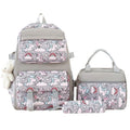 Cartoon Unicorn Three-Piece Set for Girls Fashionable Waterproof Backpack Lunch Bag Pencil Case Zipper for Primary Secondary