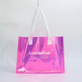 Medium Size Plastic Laser Tote Shopping Bag Custom Logo Beach Bag with Handle Holograpic Bag