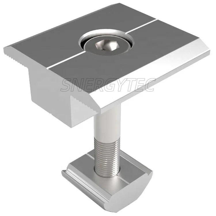 Snergytech Aluminium CE Certified Roof Mount Solar Racking Mid Clamps for Efficient Solar Panel Mounting System for Carports