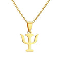 European and American Jewelry Personality Creative Psychology Psi Symbol Necklace Fashion Lady Stainless Steel Pendant