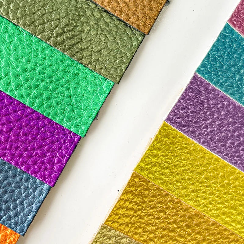 Waterproof PU Synthetic Leather Rolls Litchi Embossed Texture Faux Fabric Multiple Colors for DIY Bows Furniture Sofas