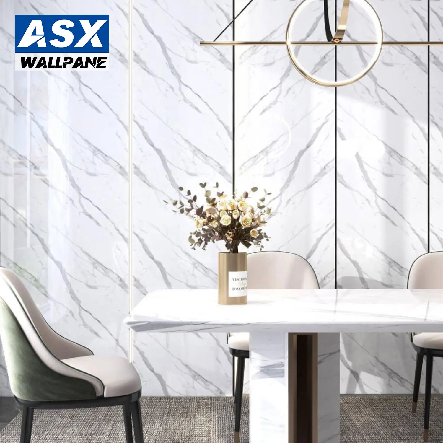 CE High Glossy 3D Printing Marble Sheet Moisture-proof Uv Coating Pvc Marble Decorative Plastic Sheets Uv Wall Panels