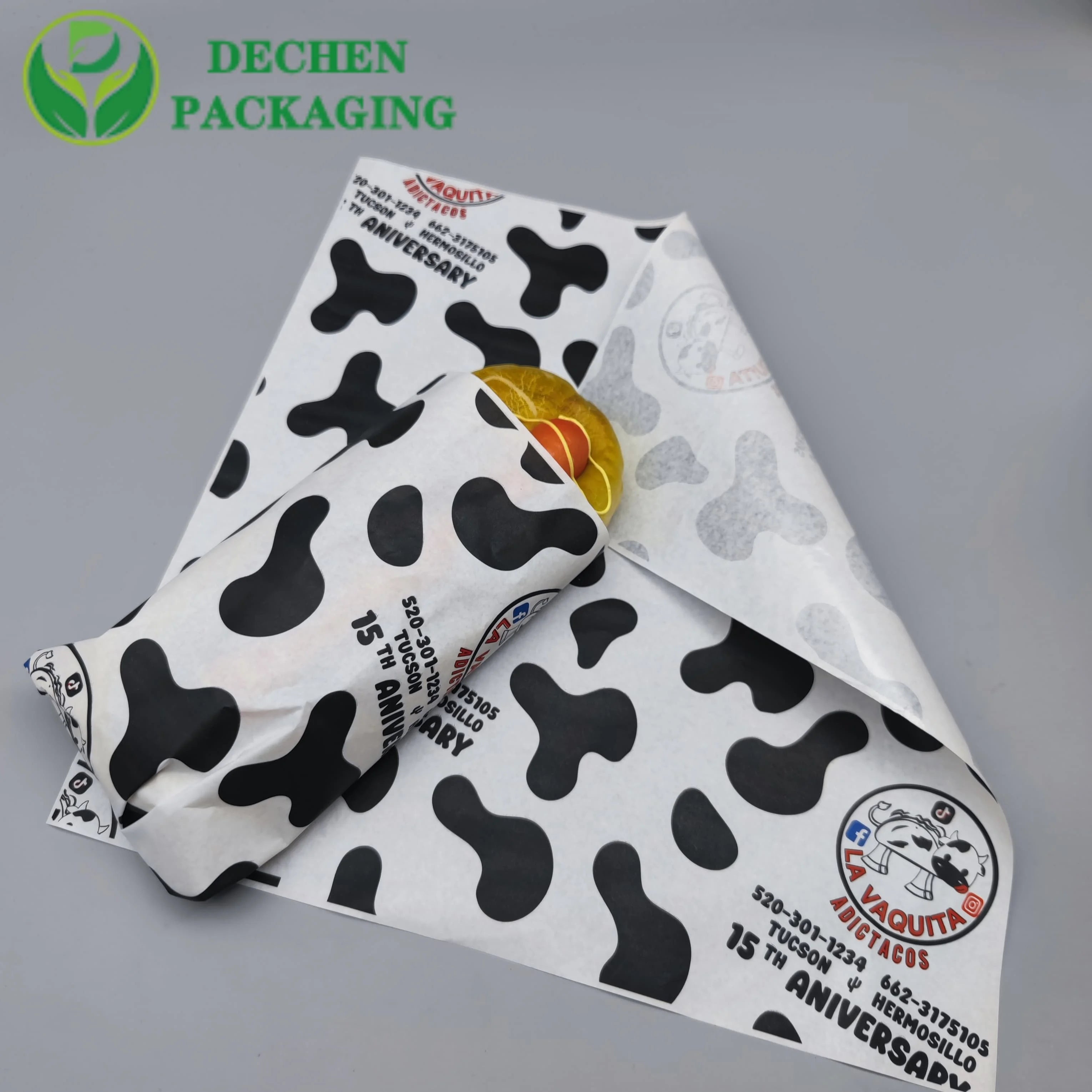 Food Grade Bacon Waxed Colored Wax Baking Paper Wrappers PE Coated Hot Dog and Sushi Wrappers for Cake Packaging