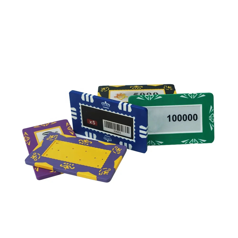 Wholesale Rectangular 29g square Poker  Plaque Abs and Clay Texas Chips Custom logo Sticks or Print for Casino Gambling