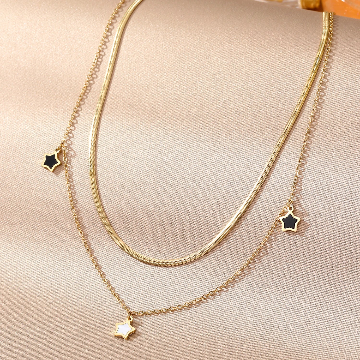 VKME New Fashion Women Jewelry Gold Plated Stainless Steel Necklace