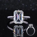 14k Solid Gold East-west Setting Customize Colorless Emerald Cut Synthetic Loose Moissanite Women Ring